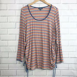 ModCloth Stripe Drawstring Side Plus 3XL Top